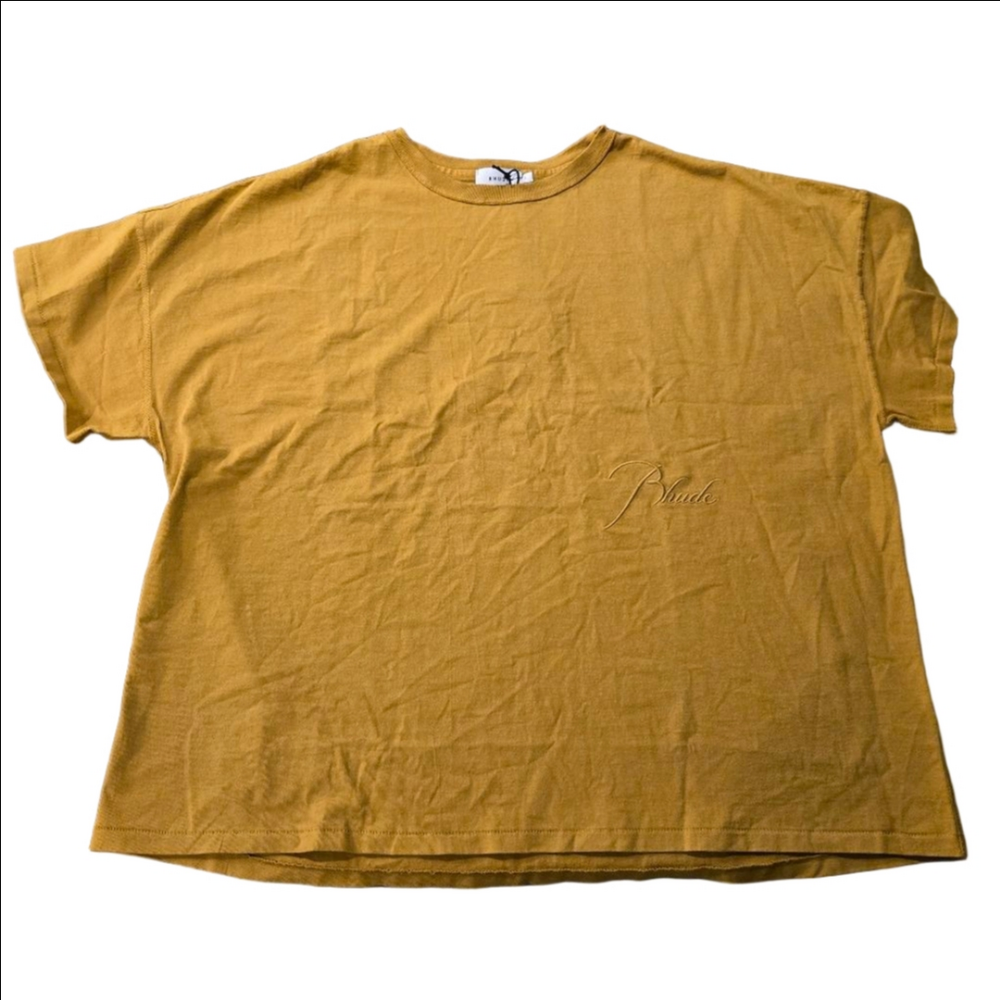 Rhude Reverse Tee Mustard Large NWT